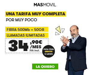 MásMóvil: fibra 500 Mb y 50 GB con llamadas ilimitadas
