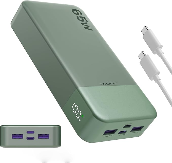 Batería externa JUOVI de 20.000 mAh con cable USB-C